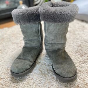 Gray Sheepskin Boots